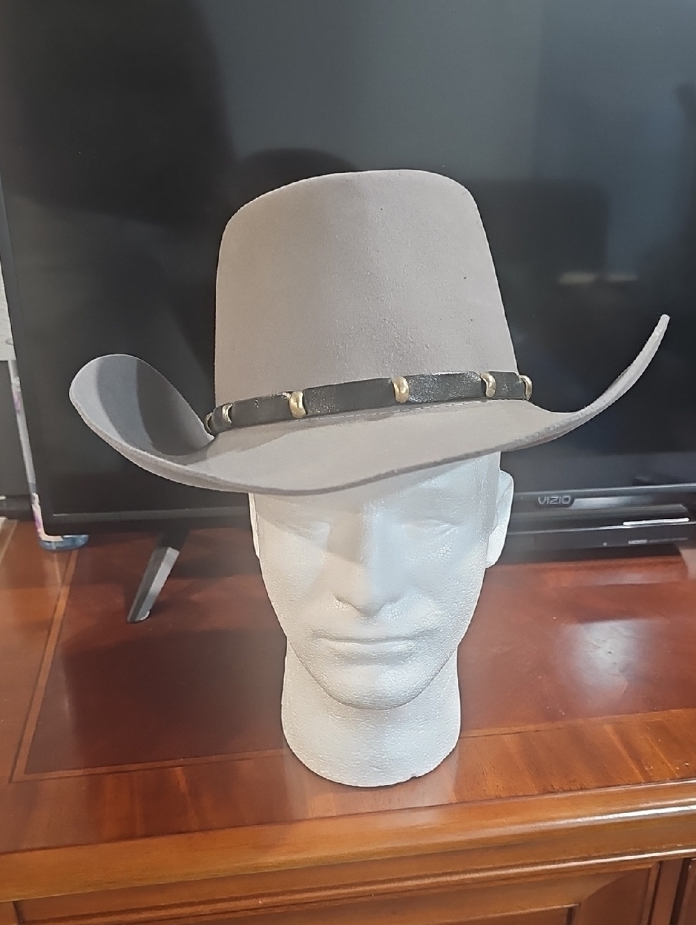 EDDY'S Men’s Grey Western Felt Hat with Decorative Band